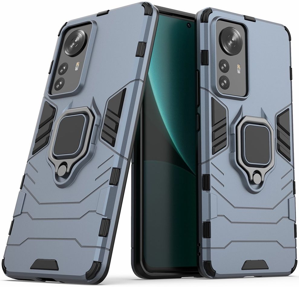 Xiaomi 12 Pro Hoesje Hybride Back Cover met Kickstand Blauw afbeelding 1