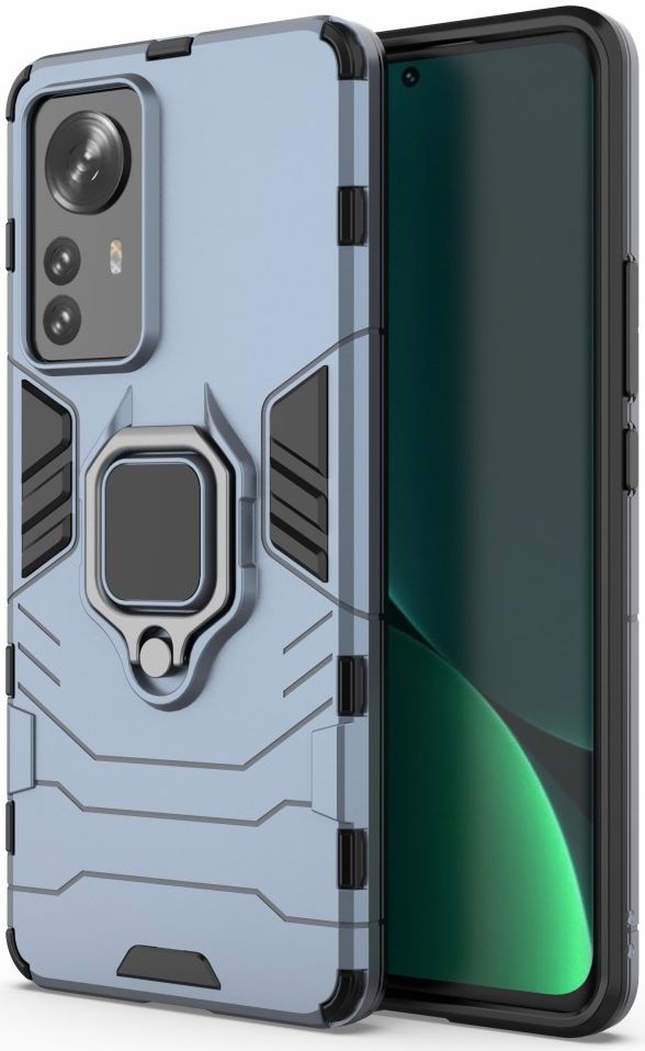 Xiaomi 12 Pro Hoesje Hybride Back Cover met Kickstand Blauw afbeelding 2