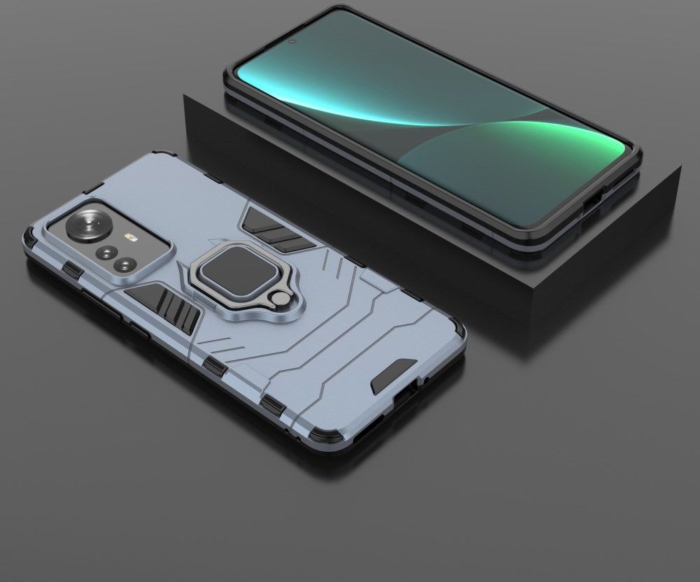 Xiaomi 12 Pro Hoesje Hybride Back Cover met Kickstand Blauw afbeelding 7