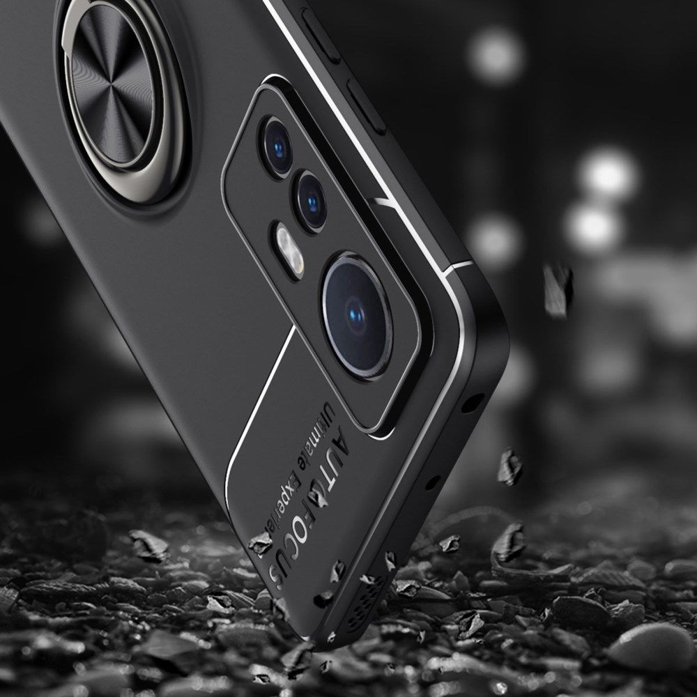 Xiaomi 12 / 12X Hoesje met Magnetische Kickstand Ring Blauw afbeelding 6