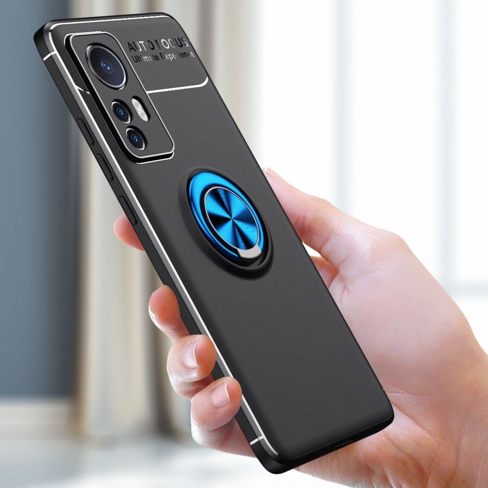 Xiaomi 12 / 12X Hoesje met Magnetische Kickstand Ring Blauw afbeelding 9