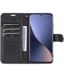 AZNS Xiaomi 12 / 12X Hoesje Wallet Book Case Kunstleer Zwart