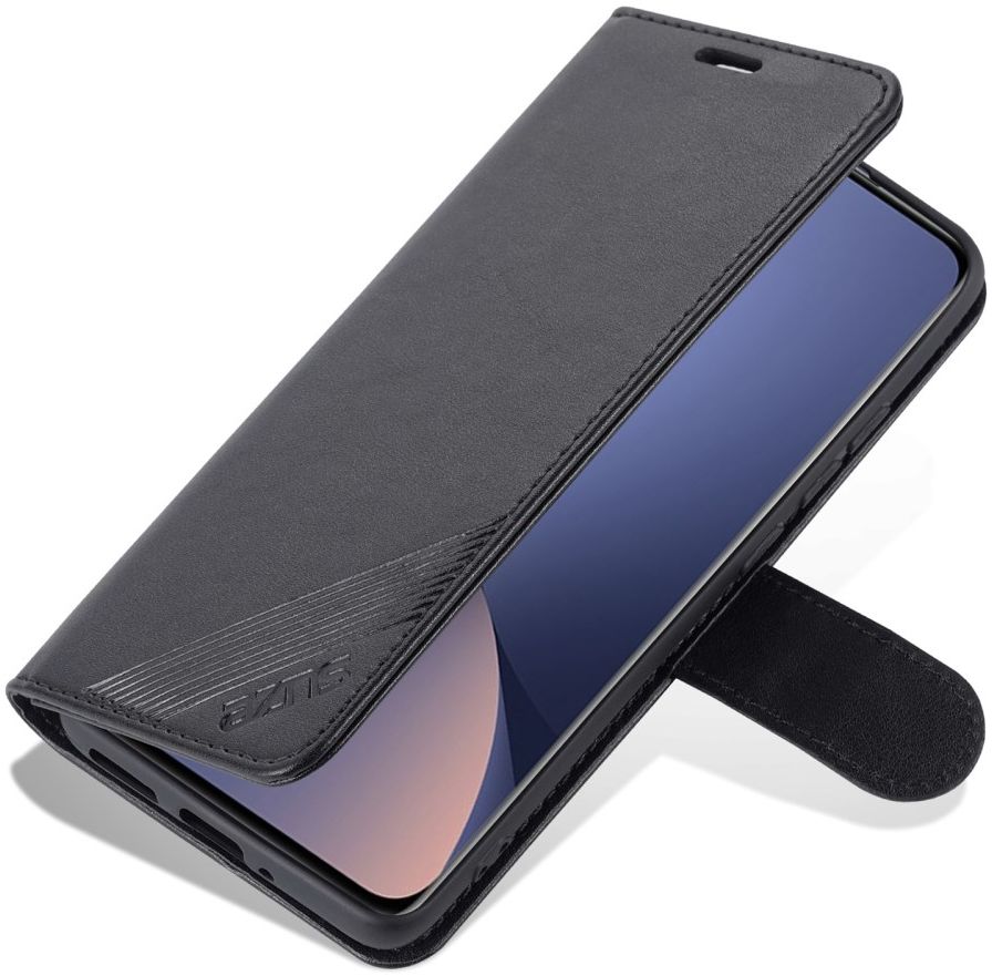 AZNS Xiaomi 12 / 12X Hoesje Wallet Book Case Kunstleer Zwart afbeelding 3
