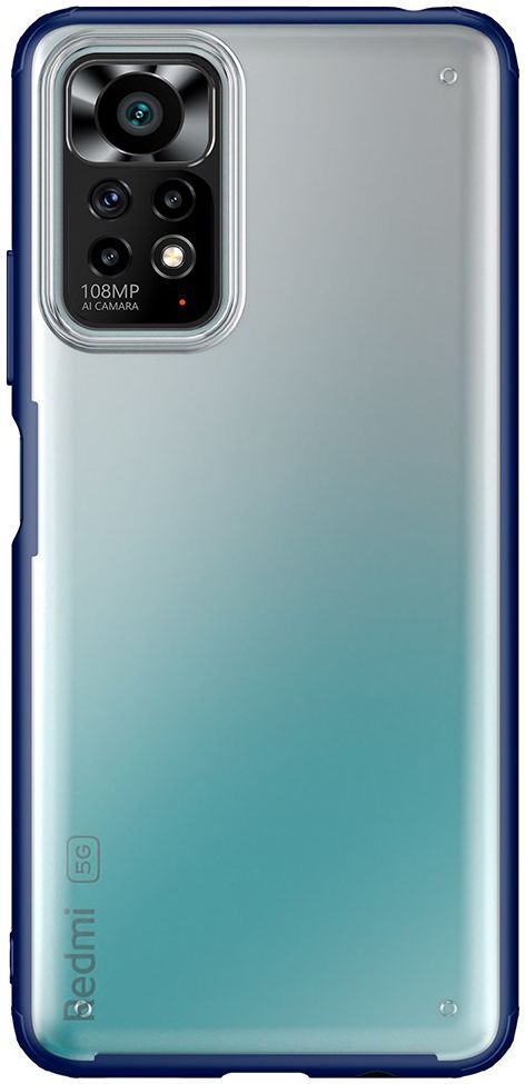 Xiaomi Redmi Note 11 / 11S Hoesje Armor Back Cover Transparant Blauw afbeelding 2