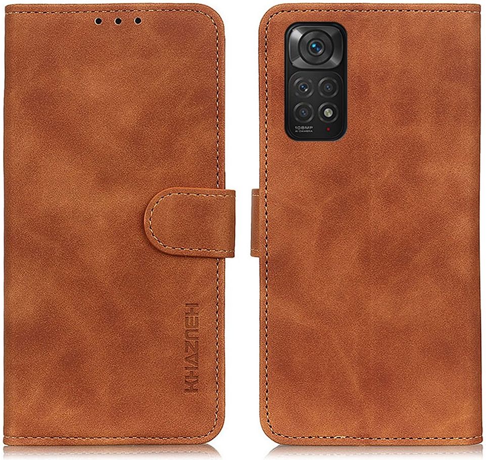 KHAZNEH Xiaomi Redmi Note 11 / 11S Hoesje Retro Wallet Book Case Bruin afbeelding 3