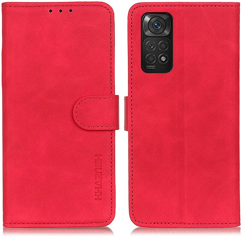 KHAZNEH Xiaomi Redmi Note 11 / 11S Hoesje Retro Wallet Book Case Rood afbeelding 3