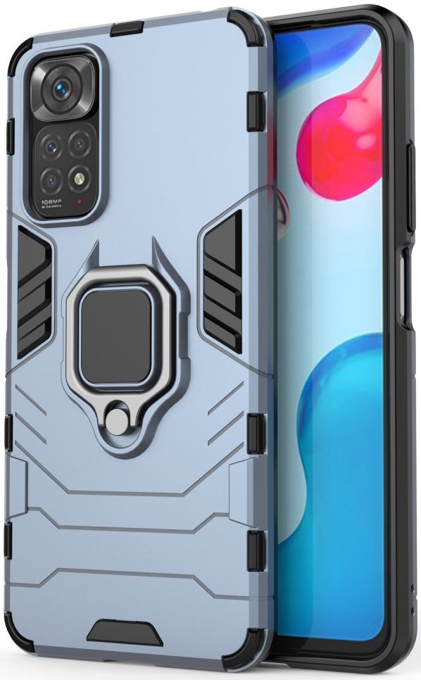 Xiaomi Redmi Note 11/11S Hoesje Hybride Back Cover met Kickstand Blauw afbeelding 1