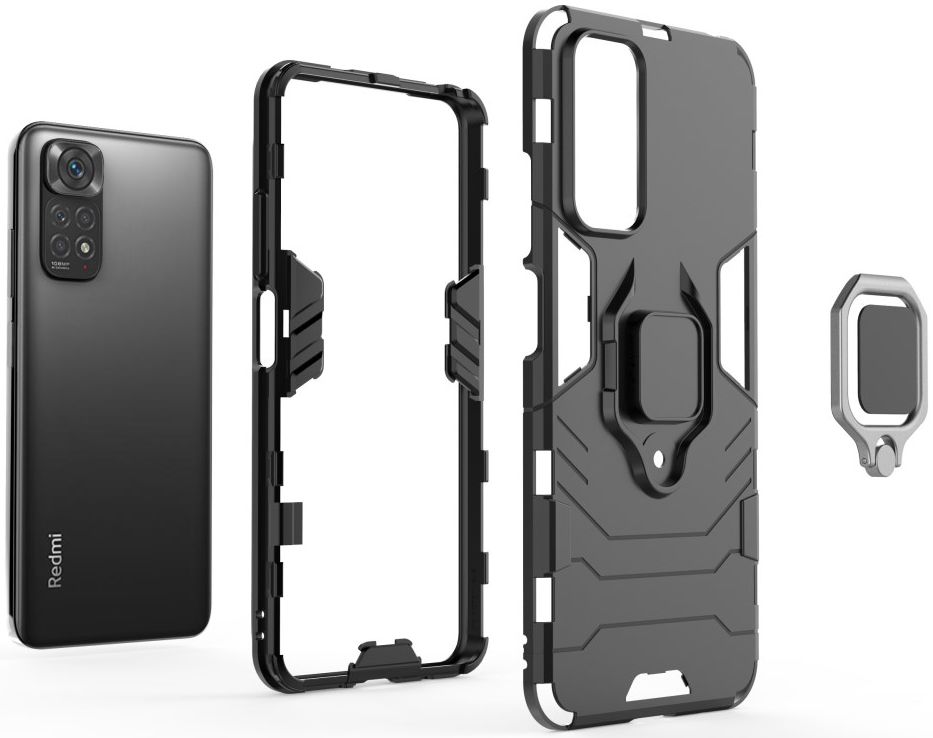 Xiaomi Redmi Note 11/11S Hoesje Hybride Back Cover met Kickstand Blauw afbeelding 5
