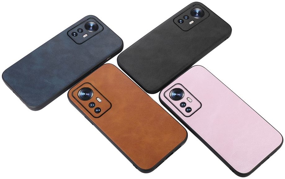 Xiaomi 12 / 12X Hoesje met Kunstleer Coating Back Cover Bruin afbeelding 3