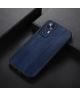 Xiaomi 12 Pro Hoesje met Kunstleer Coating Back Cover Blauw