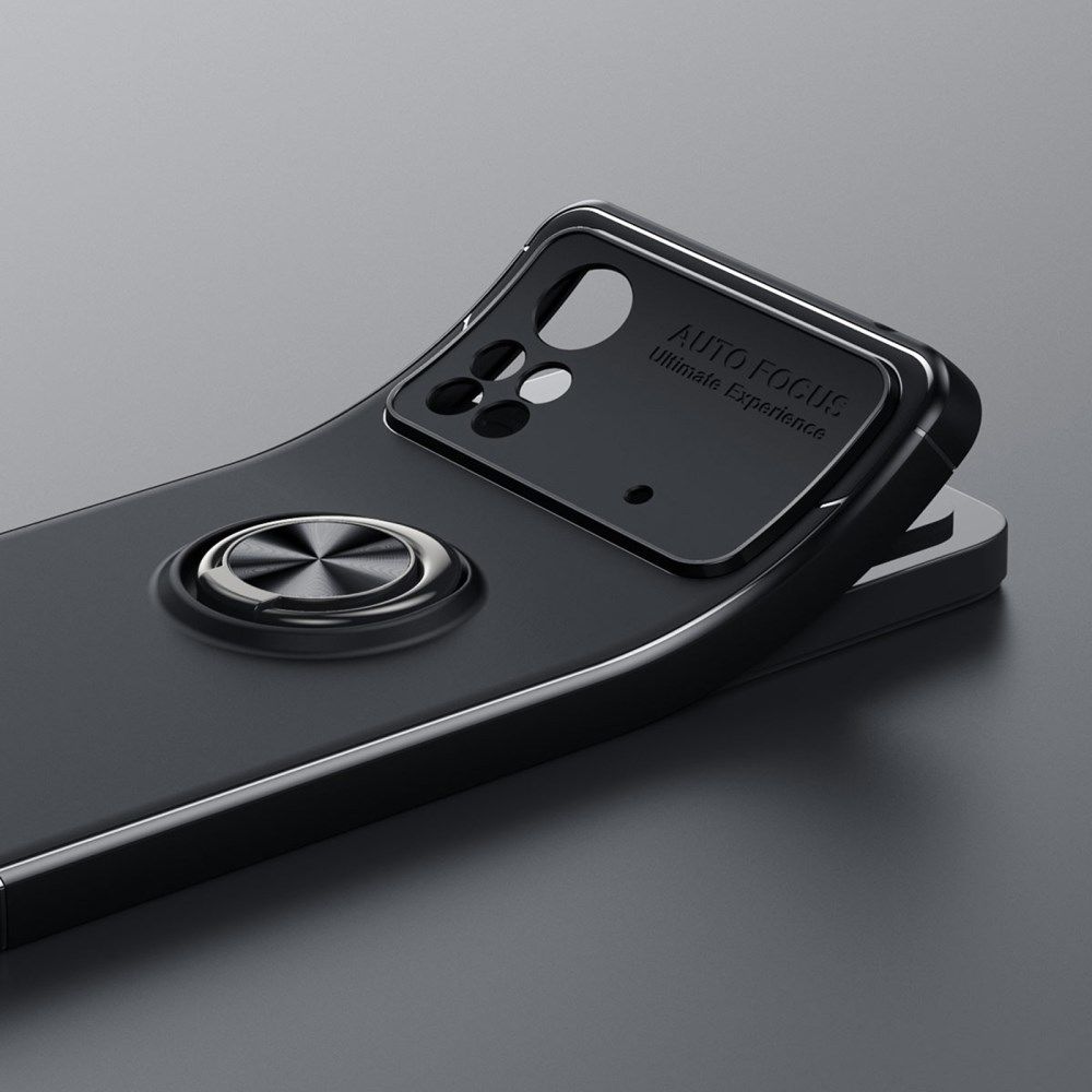 Xiaomi Poco X4 Pro Hoesje met Magnetische Kickstand Ring Zwart afbeelding 11