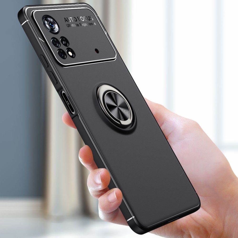 Xiaomi Poco X4 Pro Hoesje met Magnetische Kickstand Ring Zwart afbeelding 8