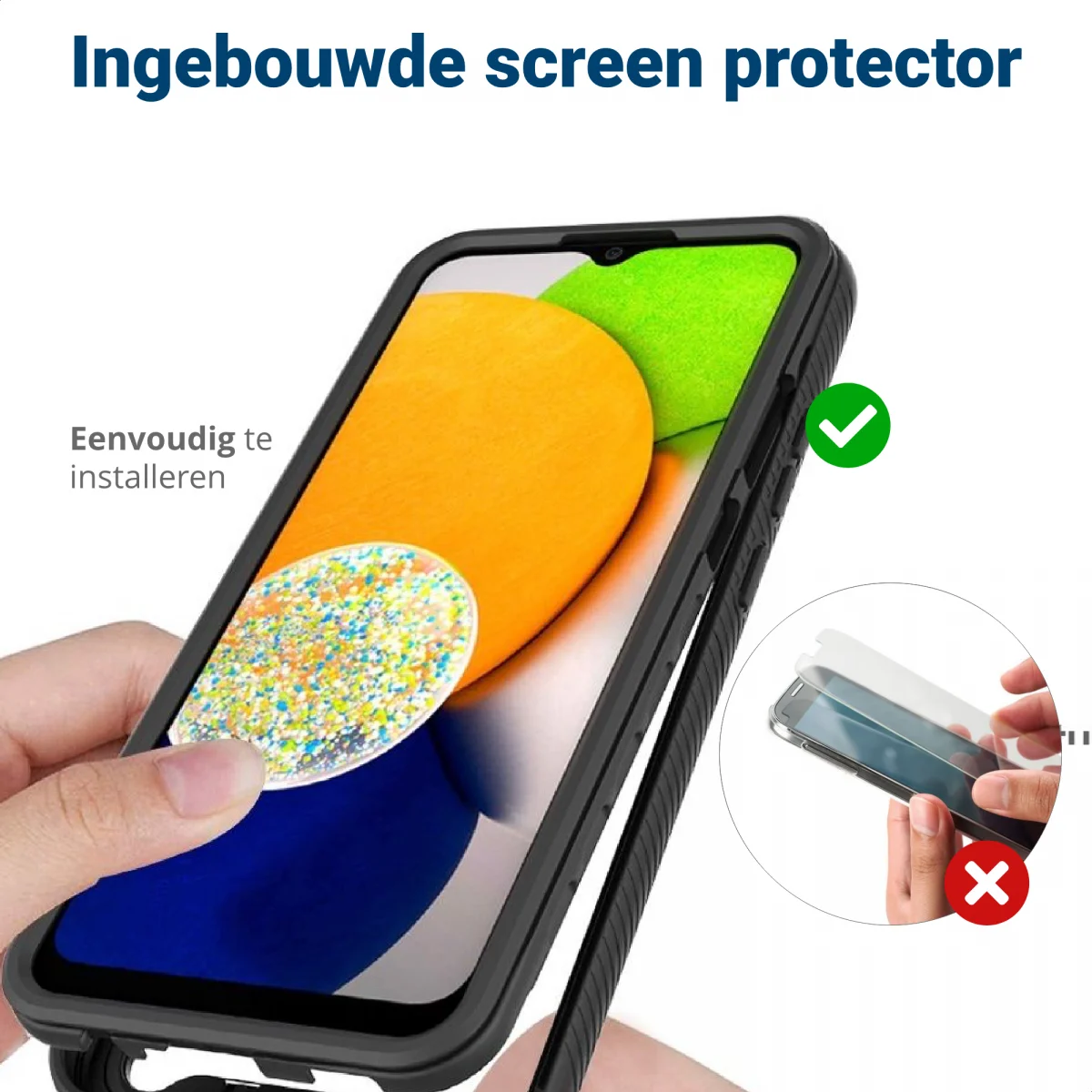 Realme C21Y / C25Y Hoesje Full Protect 360° Cover Hybride Blauw afbeelding 6
