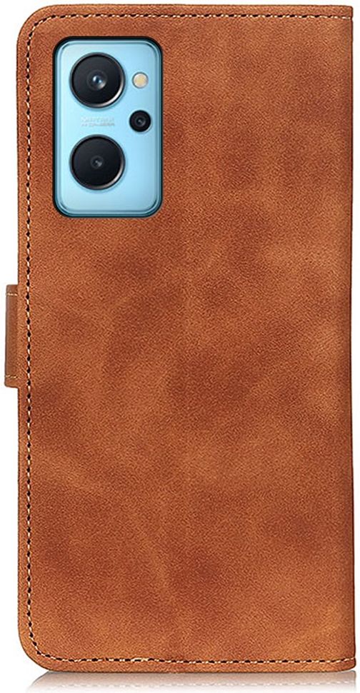 KHAZNEH Realme 9i/Oppo A76/A96 Hoesje Retro Wallet Book Case Bruin afbeelding 4