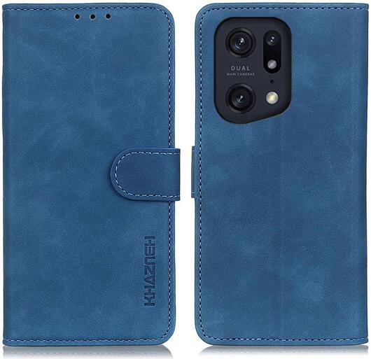 KHAZNEH Oppo Find X5 Pro Hoesje Portemonnee Book Case Blauw afbeelding 2