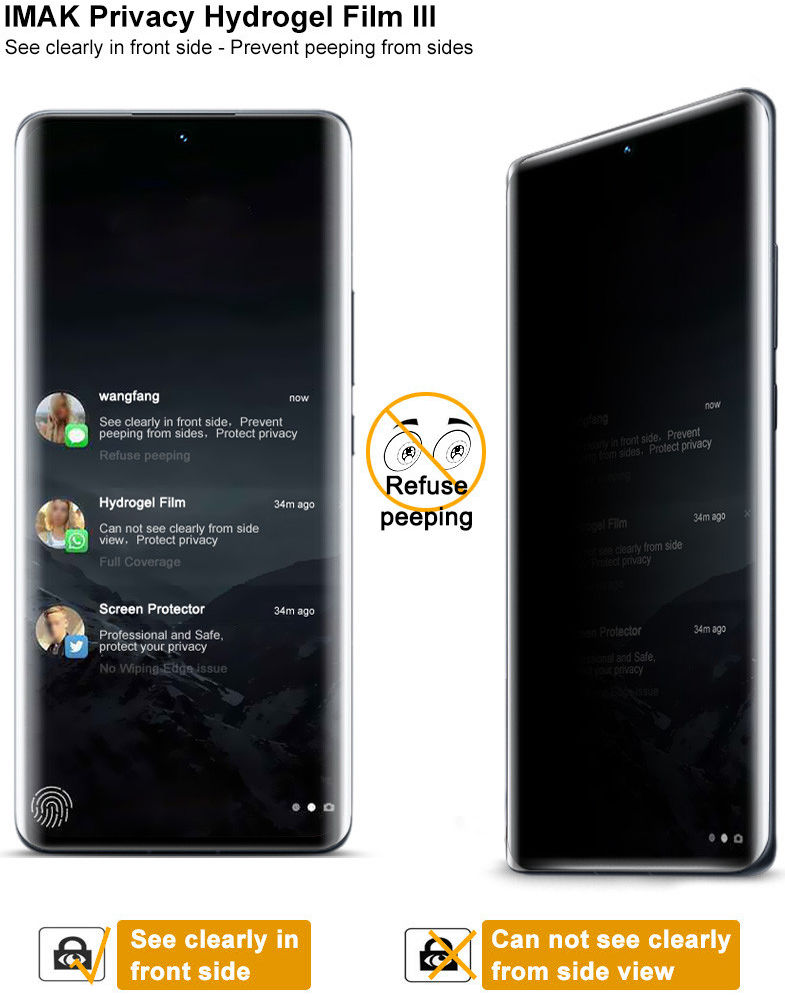 Imak Xiaomi 12 Pro Screen Protector Privacy Display Folie TPU afbeelding 3