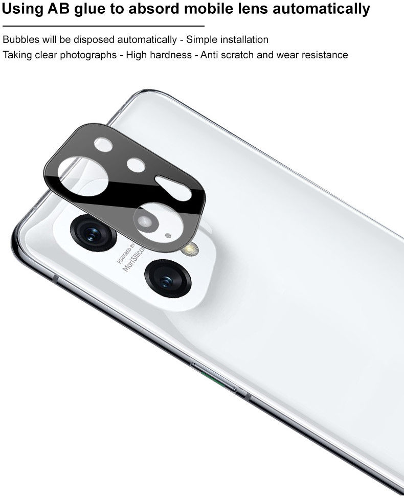Imak Oppo Find X5 Pro Camera Lens Protector Tempered Glass Zwart afbeelding 4