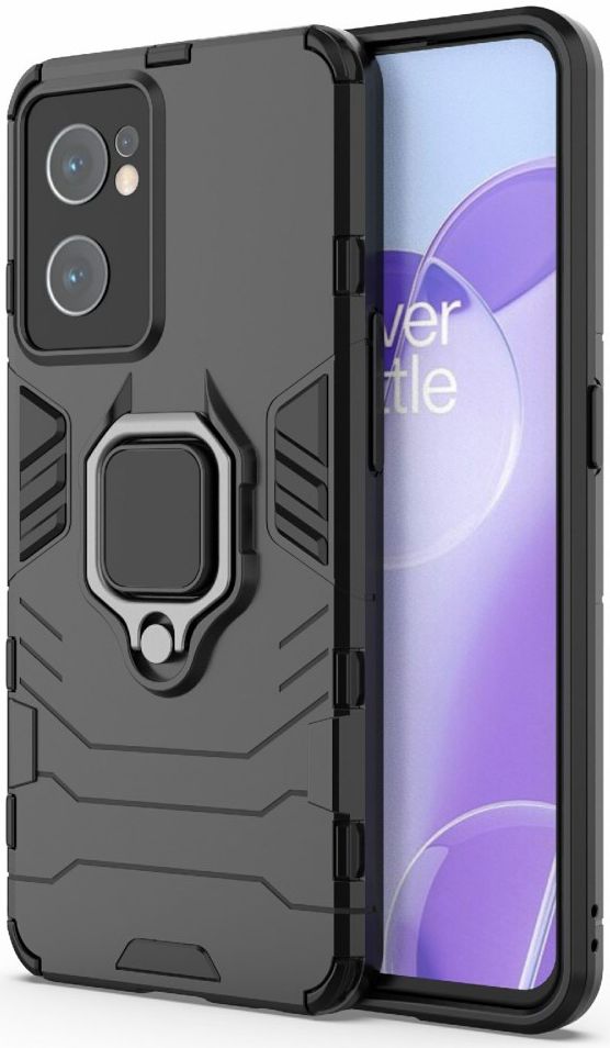 Oneplus Nord Ce Hoesje Shock Proof Back Cover Met Kickstand Zwart