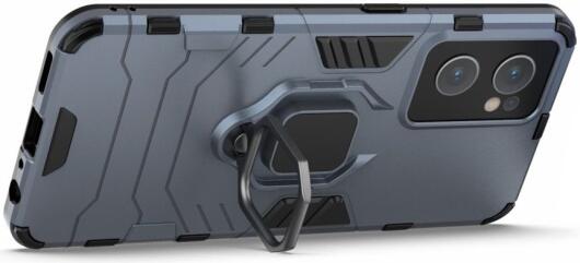 OnePlus Nord CE 2 Hoesje Shock Proof Back Cover met Kickstand Blauw afbeelding 2