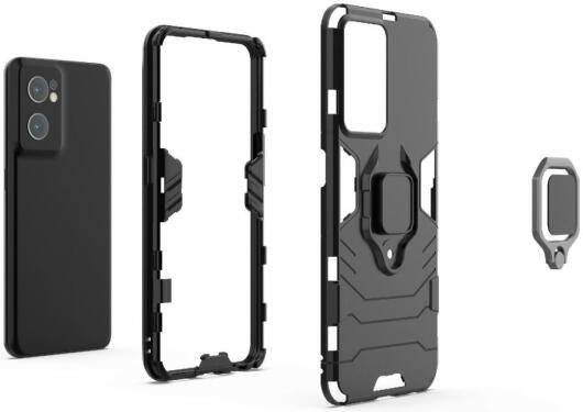 OnePlus Nord CE 2 Hoesje Shock Proof Back Cover met Kickstand Blauw afbeelding 5