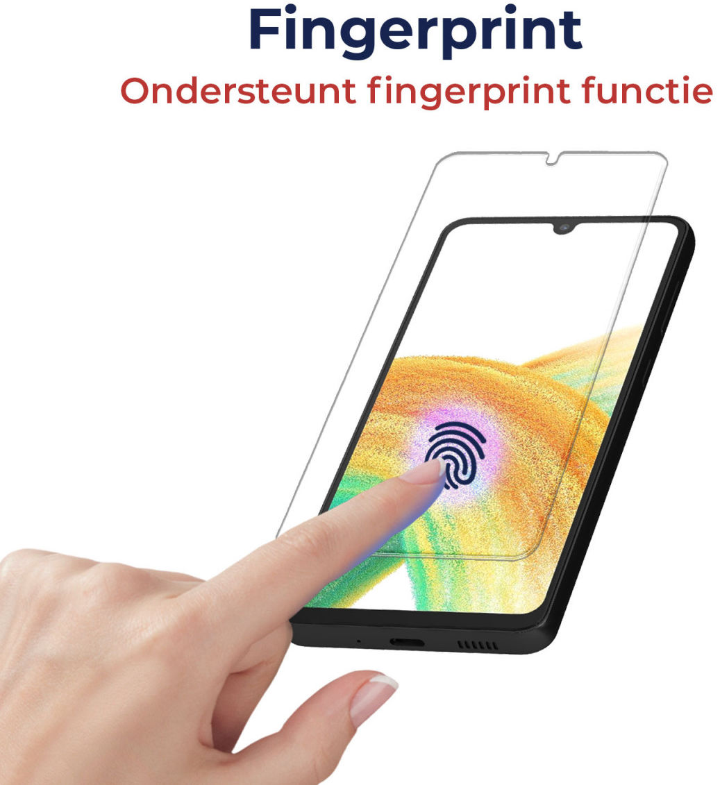 Rosso Samsung Galaxy A33 Tempered Glass Fingerprint en Case Friendly afbeelding 2