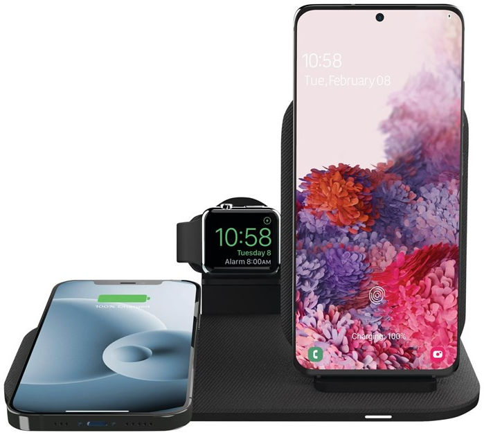 Mophie 3-in-1 Draadloze Oplader met Standaard voor Apple Watch Zwart afbeelding 2