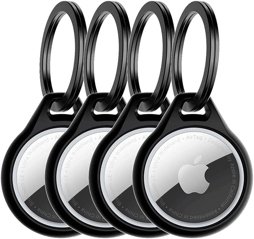 ITSKINS Level 2 Air Cover Solid Apple AirTag Hoesje Zwart (4-Pack) afbeelding 1