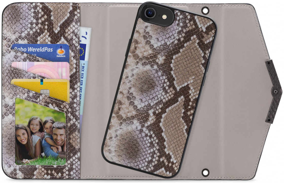 Mobilize Velvet Clutch iPhone 6(S)/7/8/SE (2020/2022) Hoesje Beige afbeelding 1