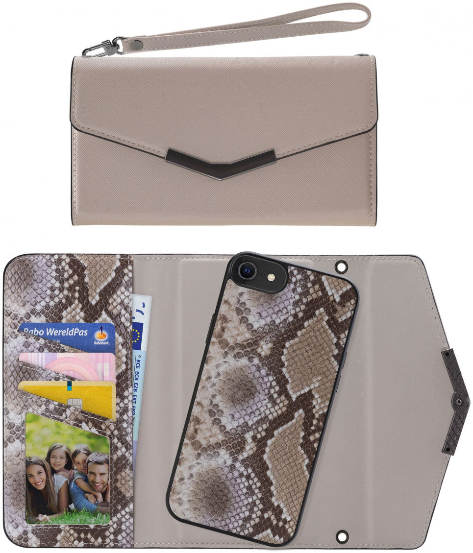 Mobilize Velvet Clutch iPhone 6(S)/7/8/SE (2020/2022) Hoesje Beige afbeelding 3