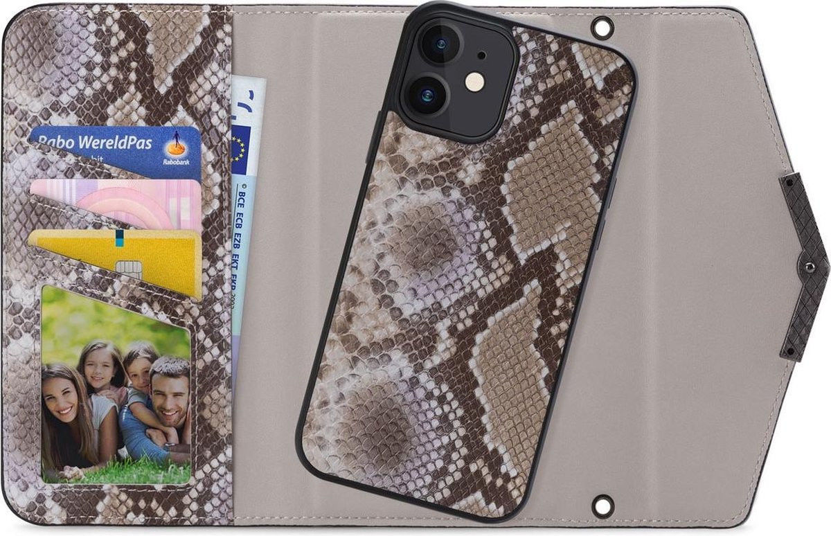 Mobilize Velvet Clutch Apple iPhone 11 / XR Hoesje Beige Snake afbeelding 1