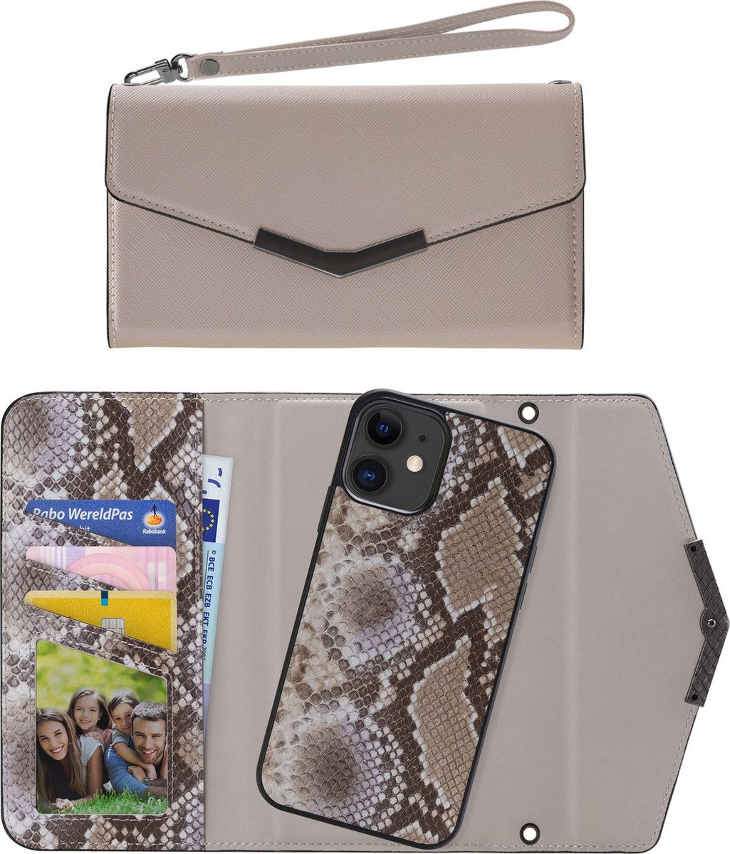 Mobilize Velvet Clutch Apple iPhone 11 / XR Hoesje Beige Snake afbeelding 5