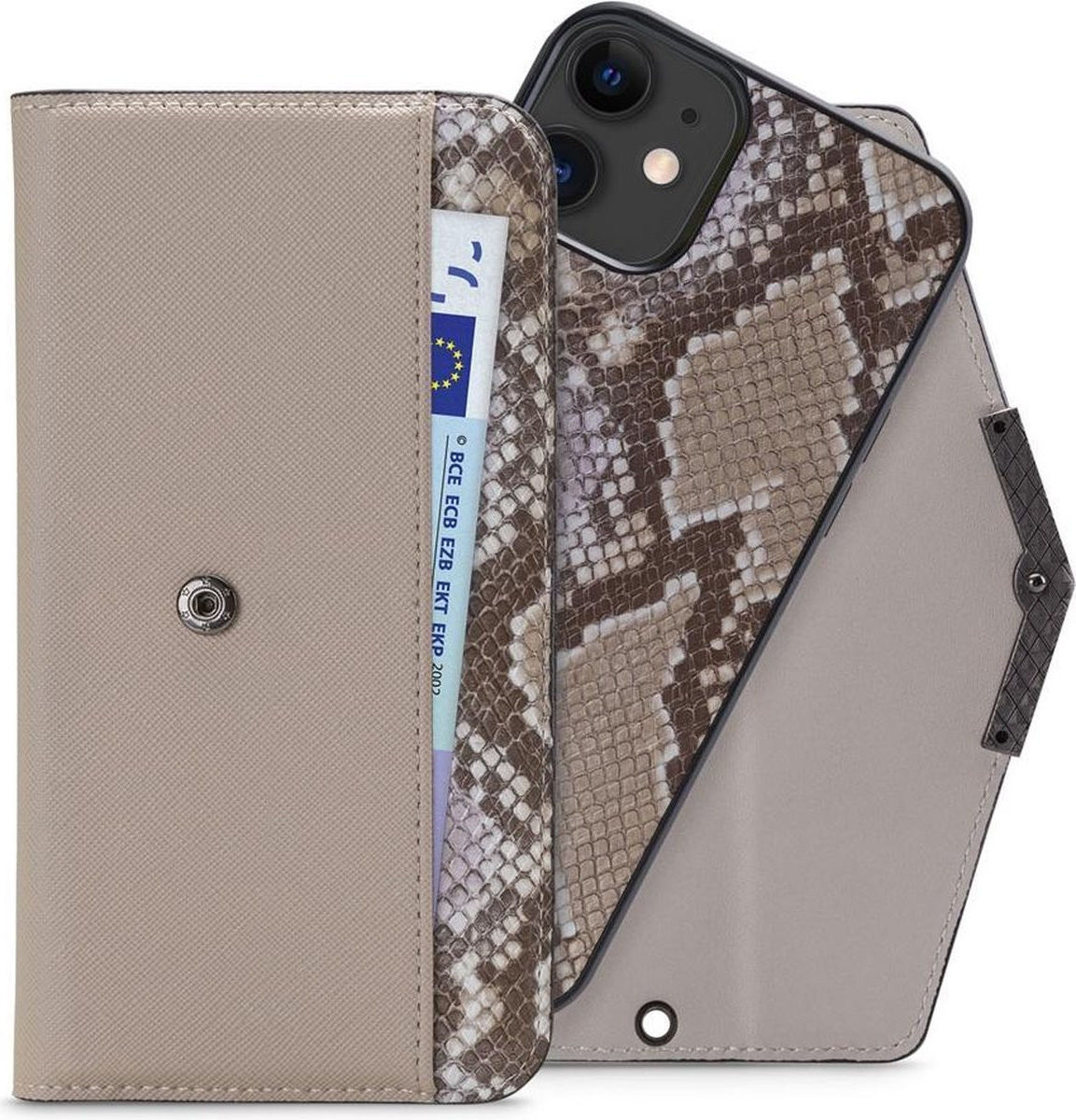 Mobilize Velvet Clutch Apple iPhone 11 / XR Hoesje Beige Snake afbeelding 7