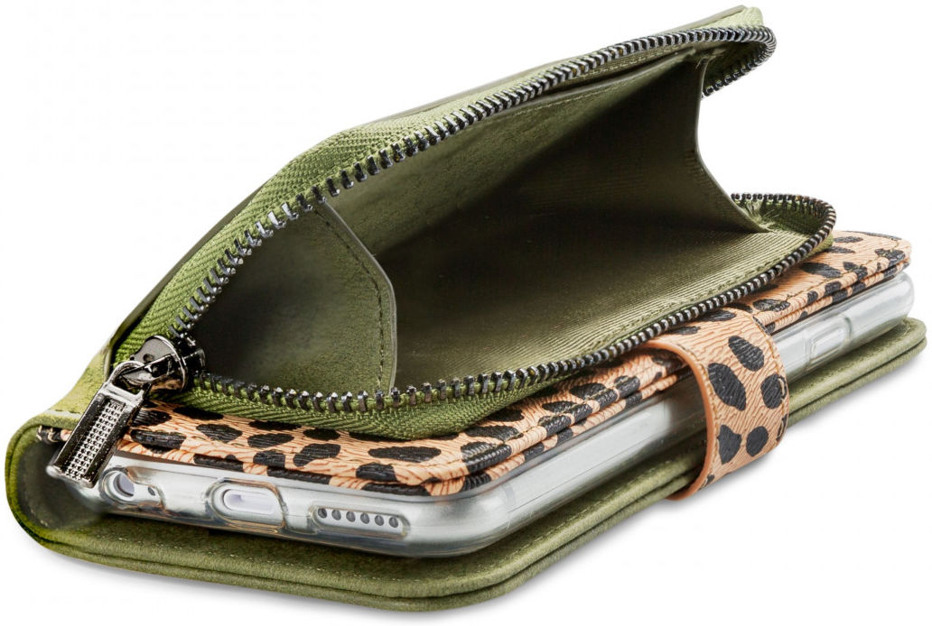 Mobilize Wallet Zipper Samsung Galaxy A13 4G Hoesje Olive Leopard afbeelding 5