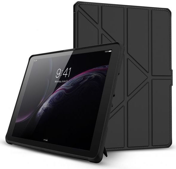 ITSKINS Hybrid Folio Apple iPad 9.7 Hoes Book Case Echt Leer Zwart afbeelding 1