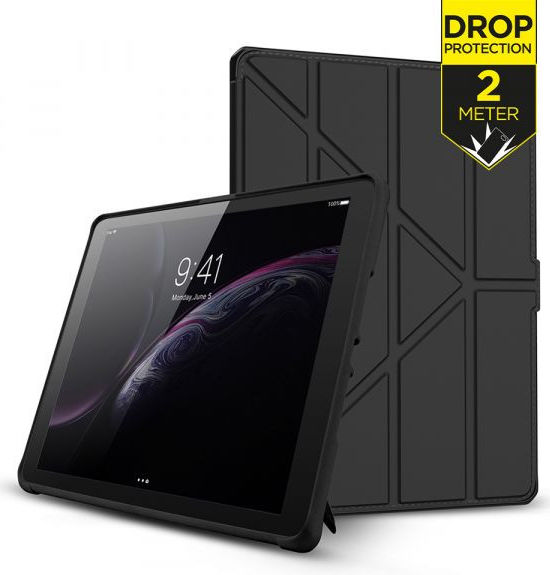 ITSKINS Hybrid Folio Apple iPad 9.7 Hoes Book Case Echt Leer Zwart afbeelding 2