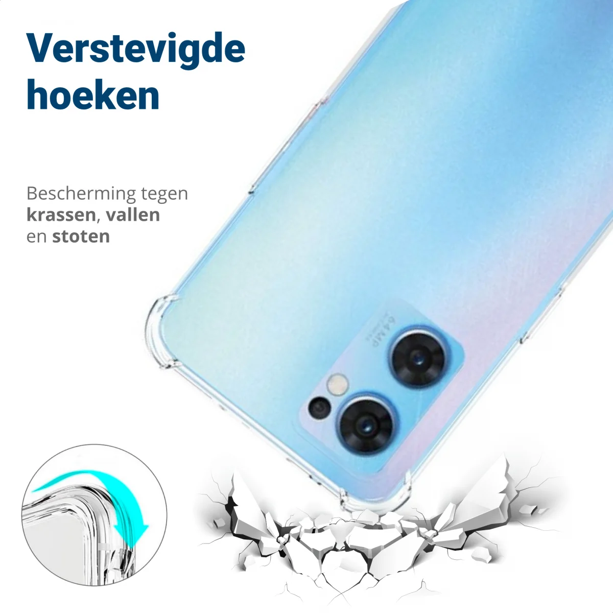 Oppo Find X5 Lite Hoesje Schokbestendig en Dun TPU Transparant afbeelding 2