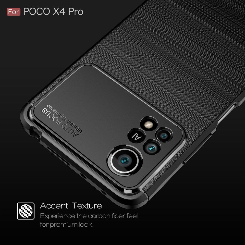 Xiaomi Poco X4 Pro Hoesje Geborsteld TPU Flexibele Back Cover Zwart afbeelding 8