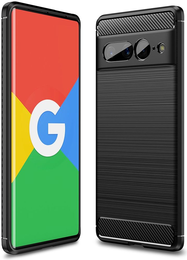 Google Pixel 7 Pro Hoesje Geborsteld TPU Back Cover Zwart afbeelding 4