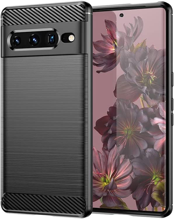 Google Pixel 7 Pro Hoesje Geborsteld TPU Back Cover Zwart afbeelding 1