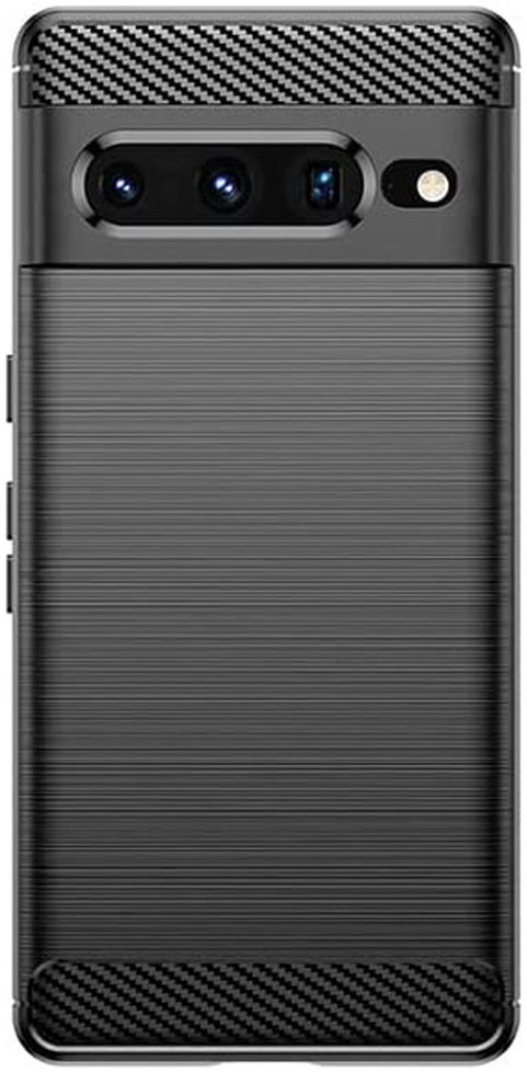 Google Pixel 7 Pro Hoesje Geborsteld TPU Back Cover Zwart afbeelding 2