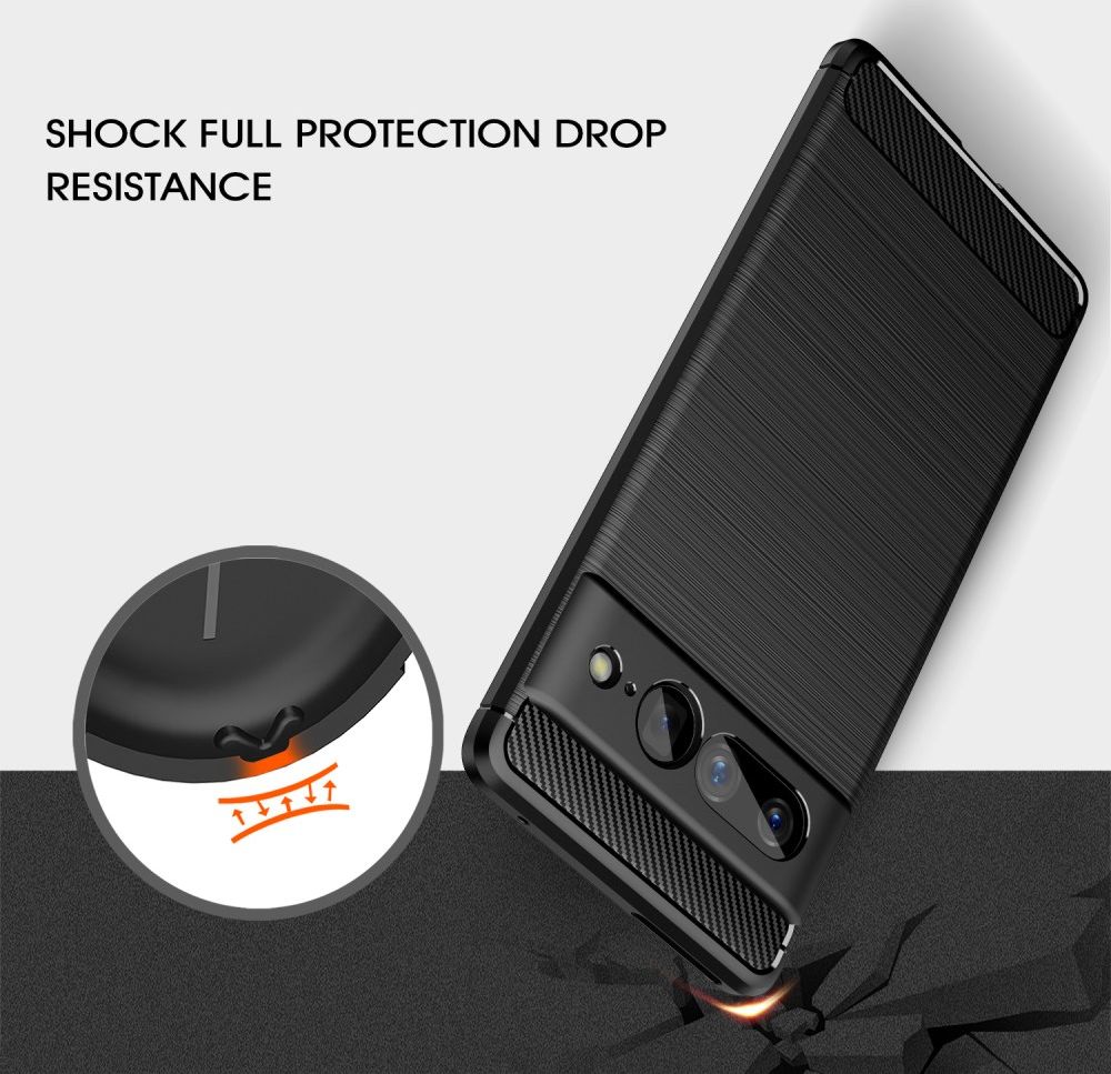 Google Pixel 7 Pro Hoesje Geborsteld TPU Back Cover Zwart afbeelding 5