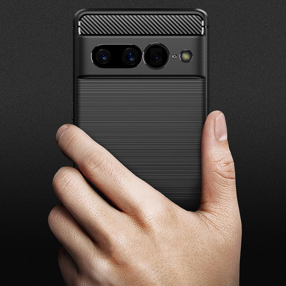 Google Pixel 7 Pro Hoesje Geborsteld TPU Back Cover Zwart afbeelding 6