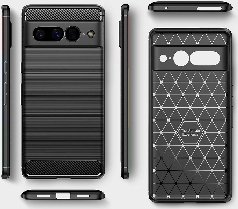 Google Pixel 7 Pro Hoesje Geborsteld TPU Back Cover Zwart afbeelding 12