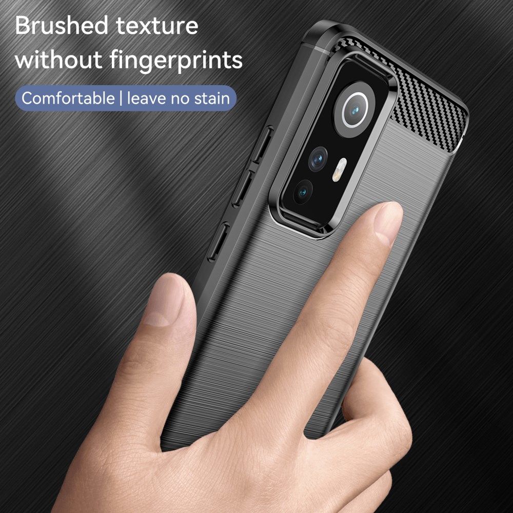 Xiaomi 12 / 12X Hoesje Geborsteld TPU Flexibele Back Cover Zwart afbeelding 6