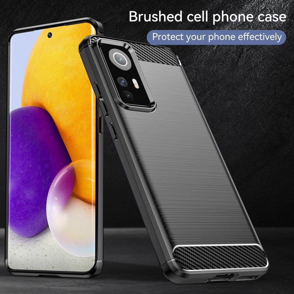 Xiaomi 12 / 12X Hoesje Geborsteld TPU Flexibele Back Cover Zwart afbeelding 7