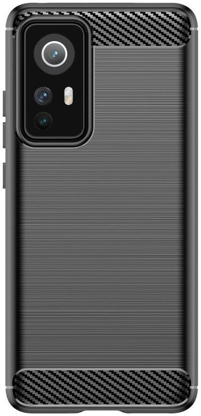 Xiaomi 12 / 12X Hoesje Geborsteld TPU Flexibele Back Cover Zwart afbeelding 2