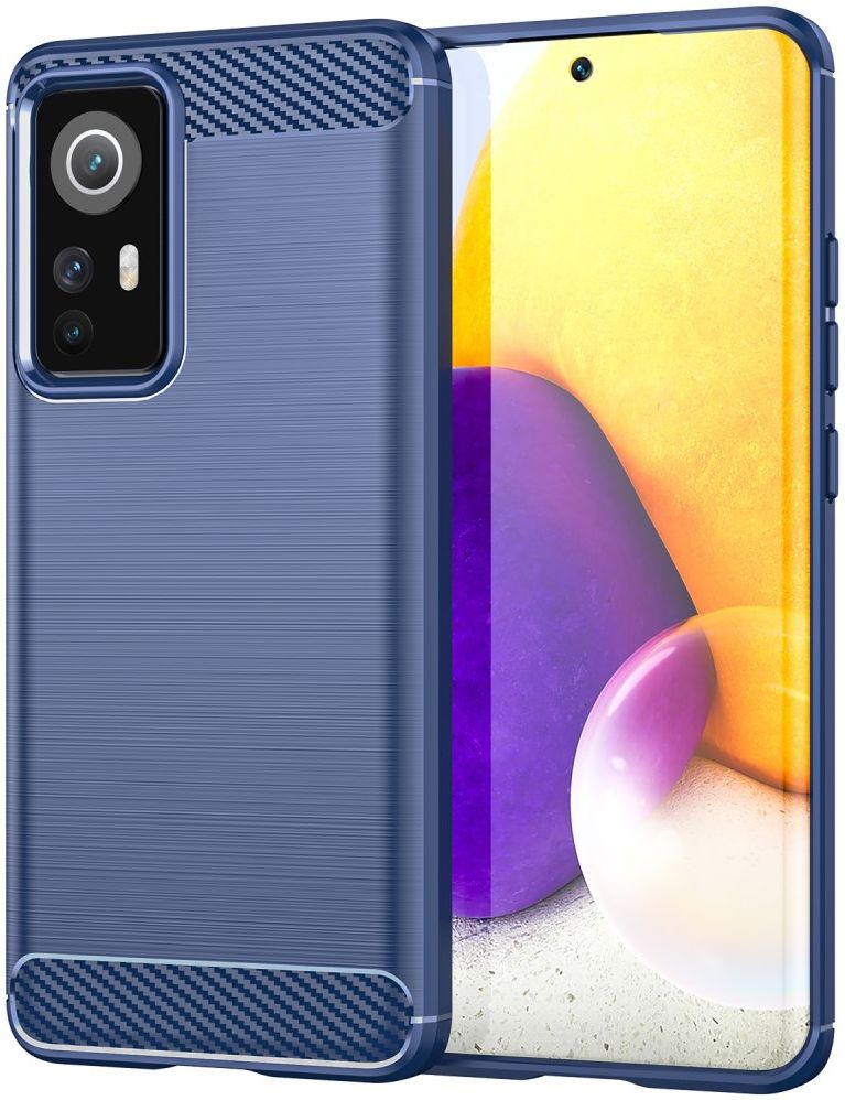 Xiaomi 12 / 12X Hoesje Geborsteld TPU Flexibele Back Cover Blauw afbeelding 1