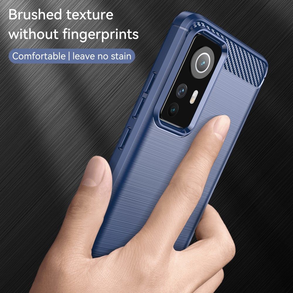 Xiaomi 12 / 12X Hoesje Geborsteld TPU Flexibele Back Cover Blauw afbeelding 6