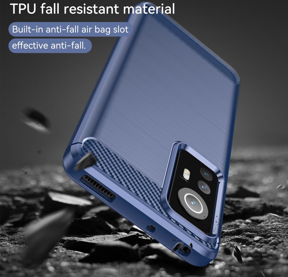 Xiaomi 12 / 12X Hoesje Geborsteld TPU Flexibele Back Cover Blauw afbeelding 4