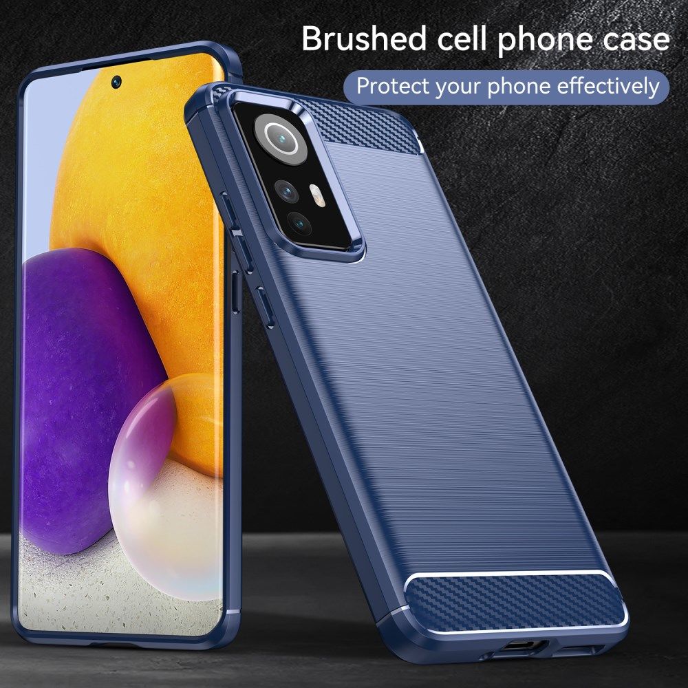 Xiaomi 12 / 12X Hoesje Geborsteld TPU Flexibele Back Cover Blauw afbeelding 7